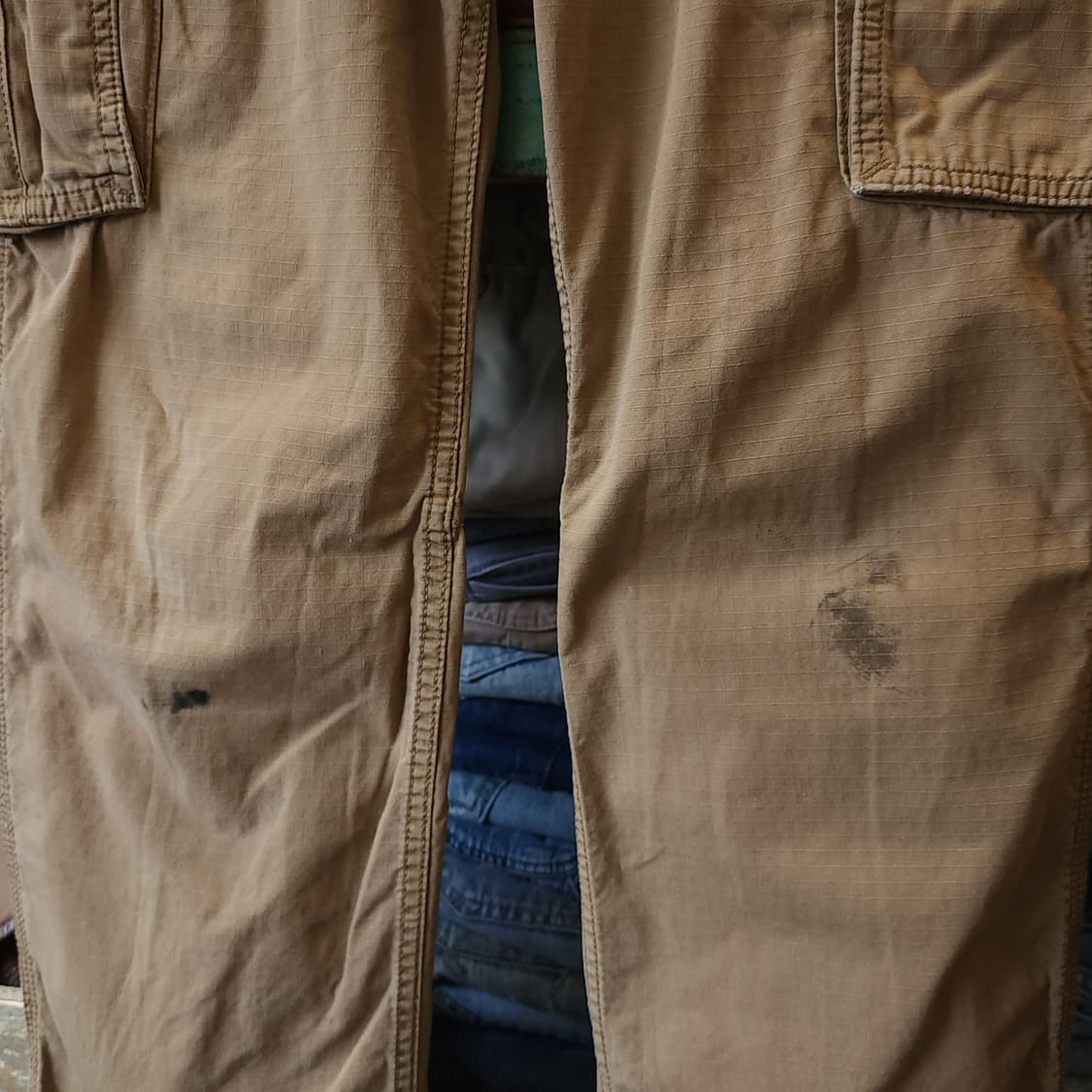 칼하트 워크팬츠 립스탑 카고 팬츠 브라운 33x32 상품이미지6