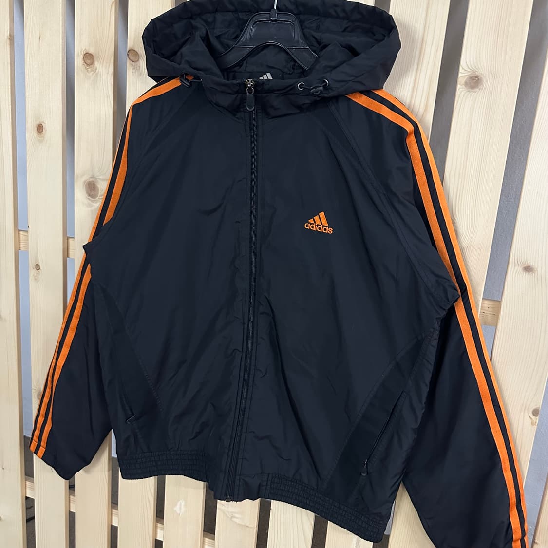 (M) 아디다스 블랙 오렌지 바람막이 자켓 상품이미지2