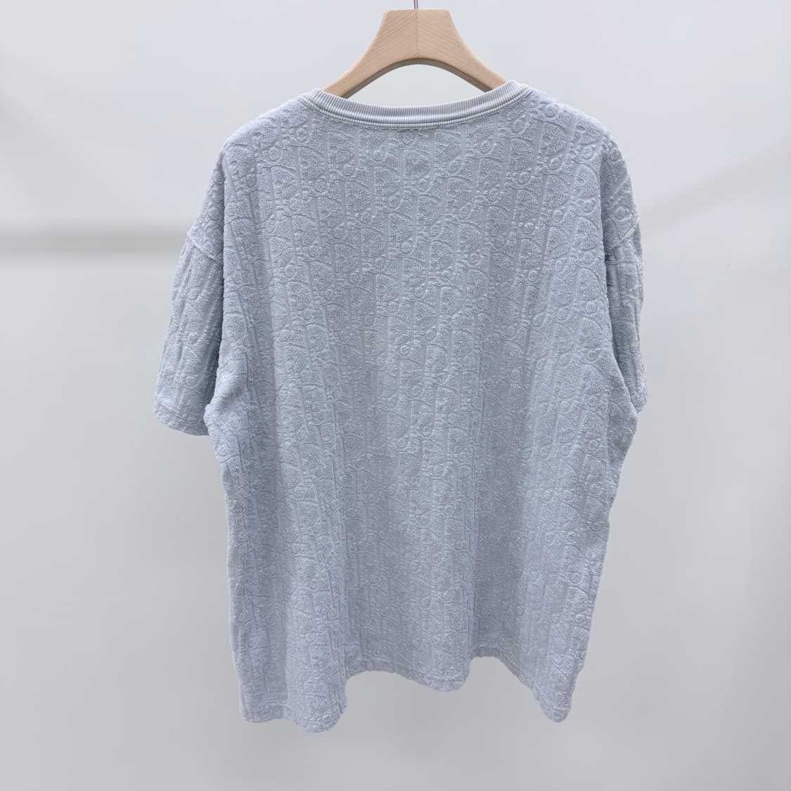 [S급/XL] 디올 오블리크 테리 코튼 반팔 티셔츠 스카이블루 상품이미지4