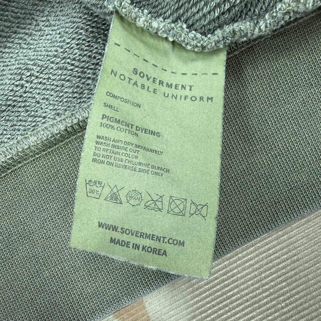 (XL)소버먼트 Soverment 피그먼트 맨투맨(카키) 상품이미지4