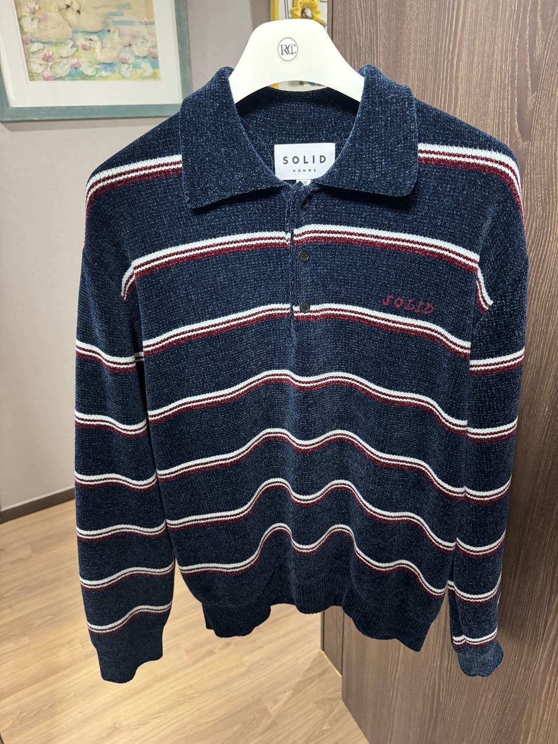 솔리드옴므 25fw 벨벳 스트라이프 카라티 50사이즈 판매 상품이미지1