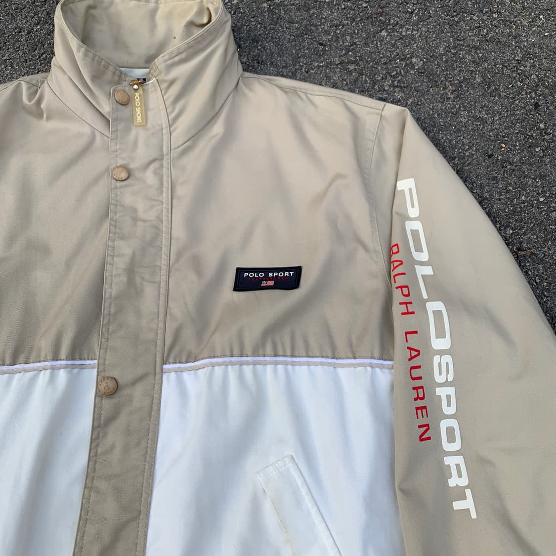 90 폴로 스포츠 대장급 스펠아웃 트랙자켓 바람막이 올드스쿨 점퍼 XL 상품이미지2