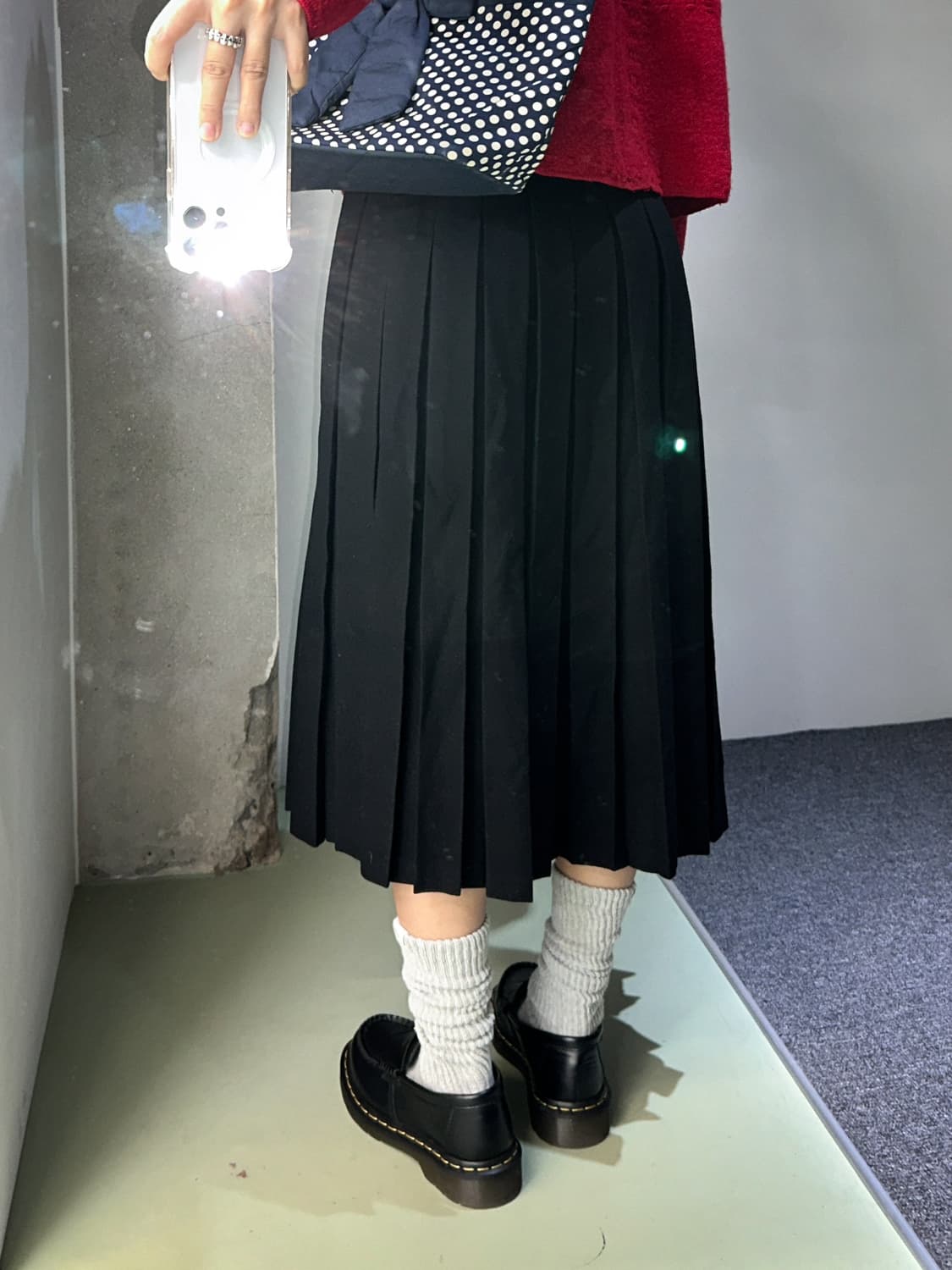 black wool pleats skirt 상품이미지3