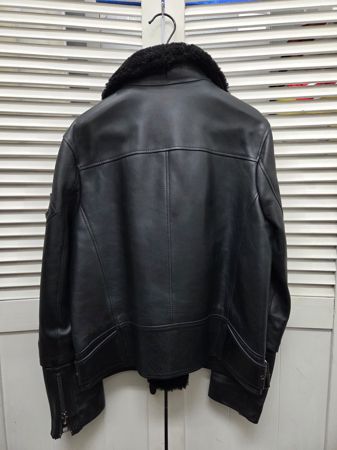 올세인츠 시어링 바이커 가죽 자켓 상품이미지5