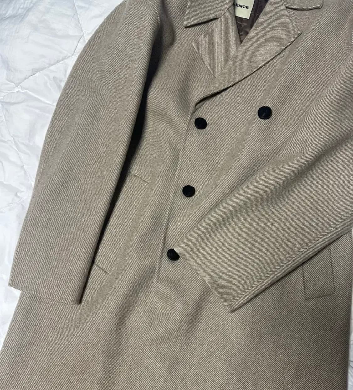 인사일런스 핸드메이드 더블코트 멜란지베이지 M 상품이미지4