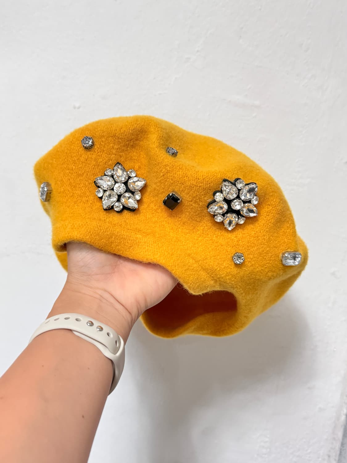 아테스토니 여성 보석장식 울소재 모자 베레모 상품이미지1