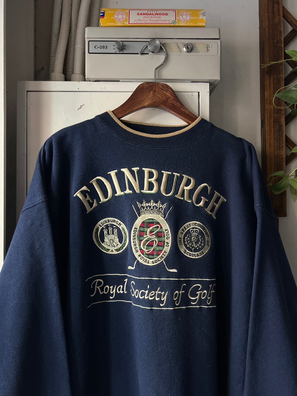 [XL]USA 빈티지 EDINBURGH 골프 네이비 스웻셔츠 상품이미지2