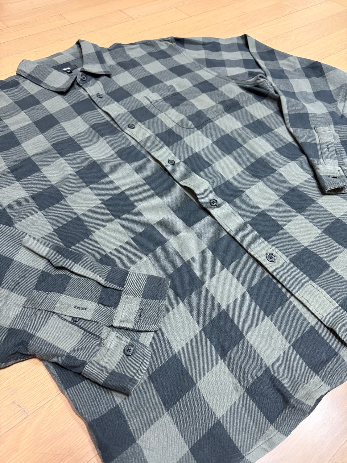 [XXL] stussy 스투시 롱슬리브 셔츠 블랙 그레이 상품이미지3