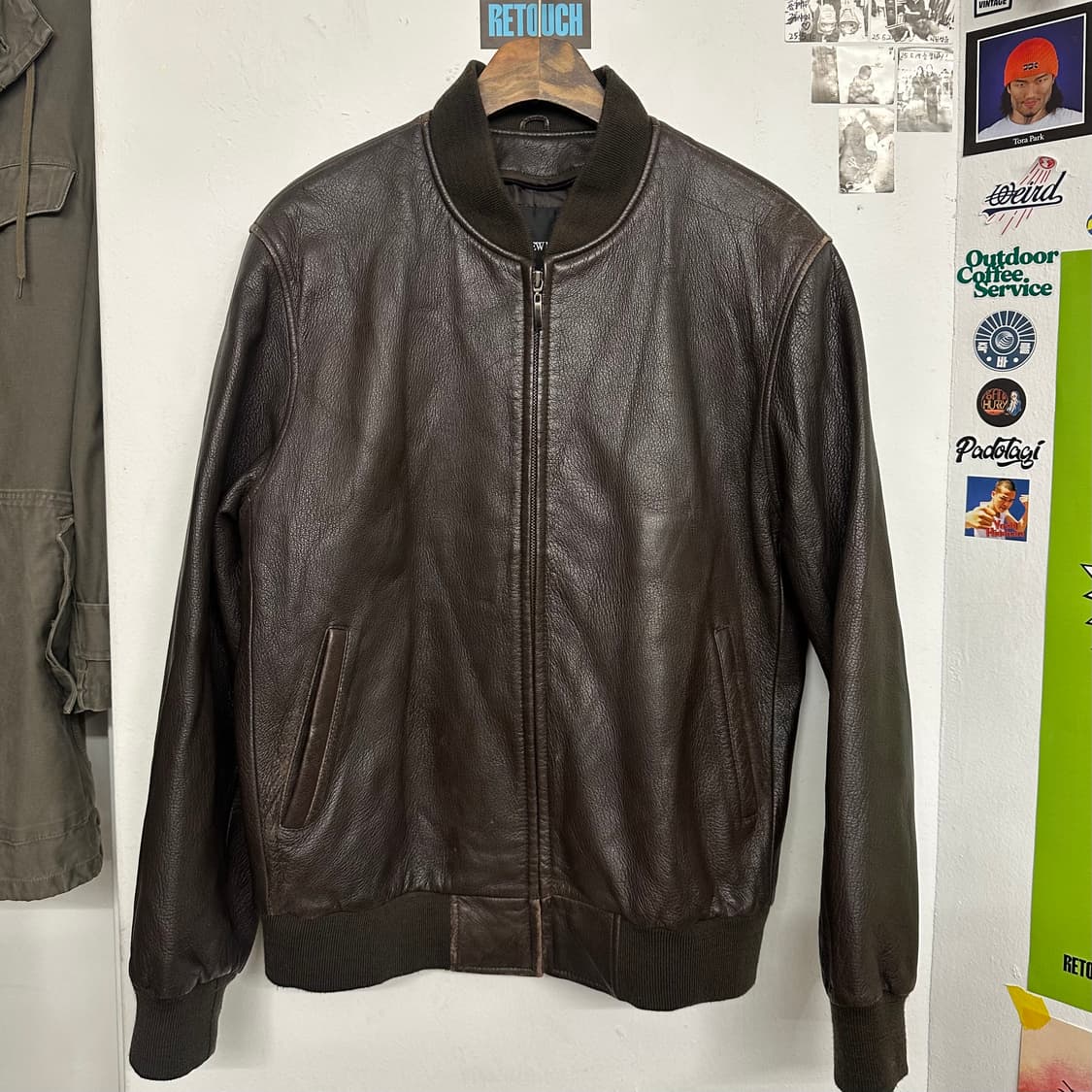 앤드류마크 다크브라운 램레더 봄버 상품이미지1