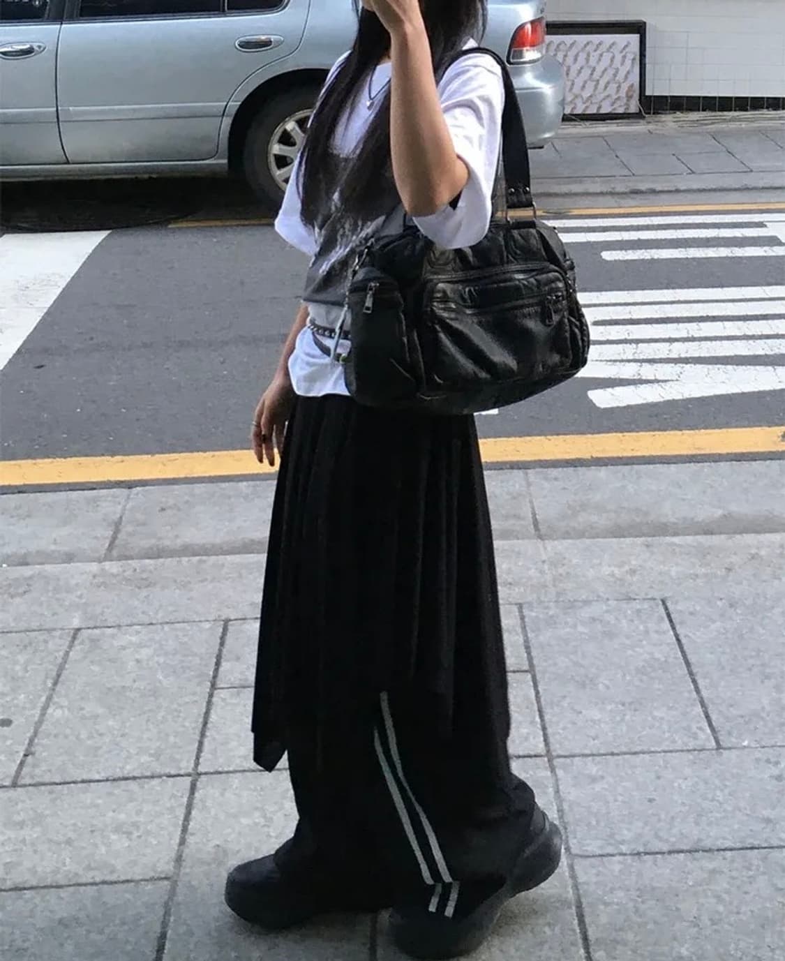 레이어드 스커트 롱 스커트 블랙 상품이미지3