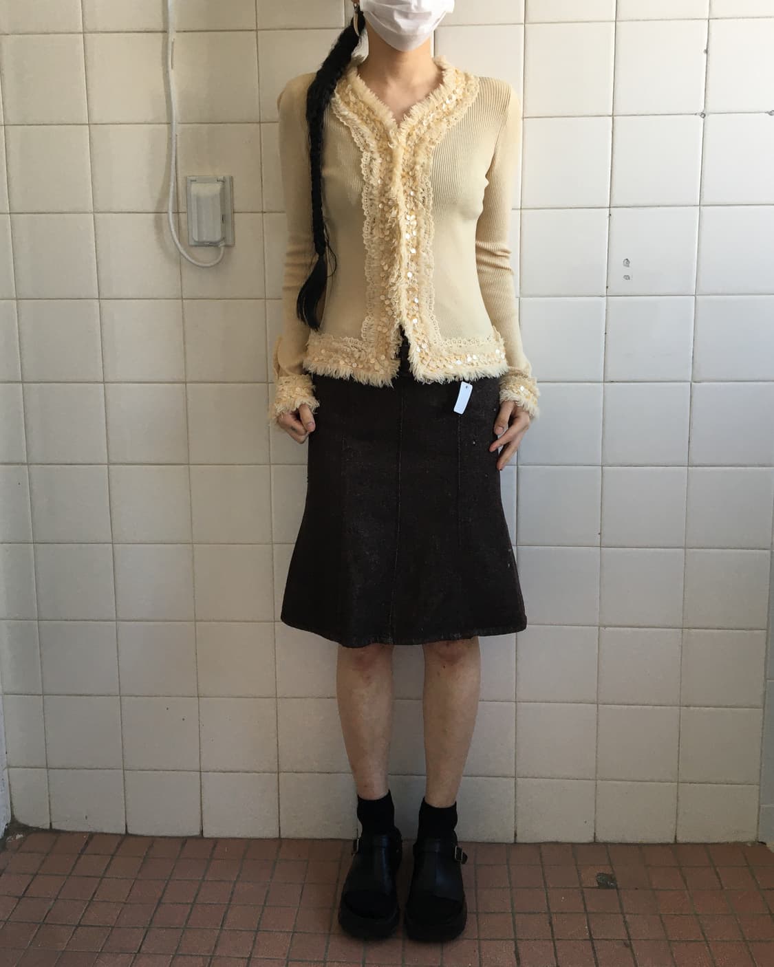 Beads fringe knit cardigan 상품이미지1