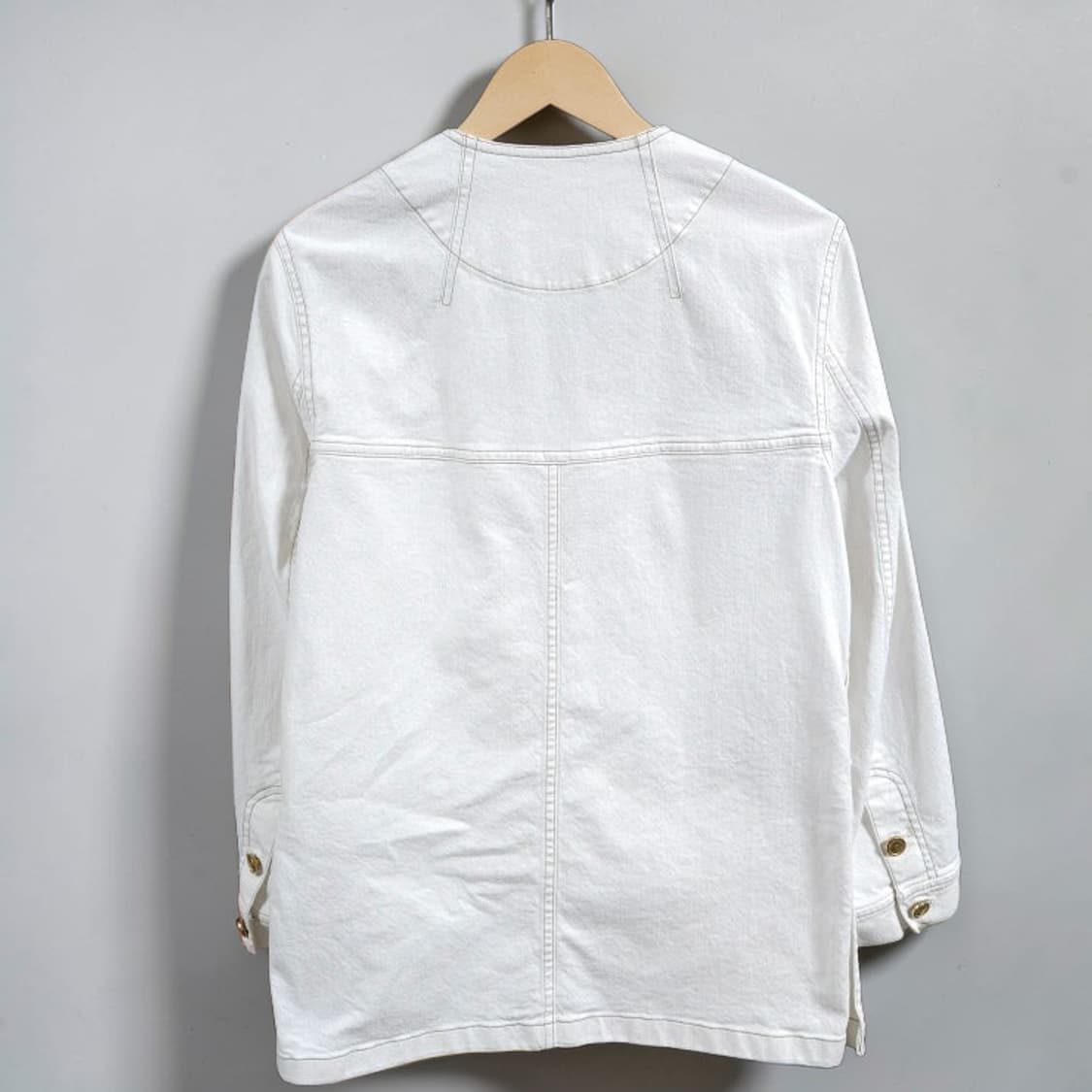 여성66 SYSTEM 시스템 노카라 코튼 자켓 봄가을 상품이미지5