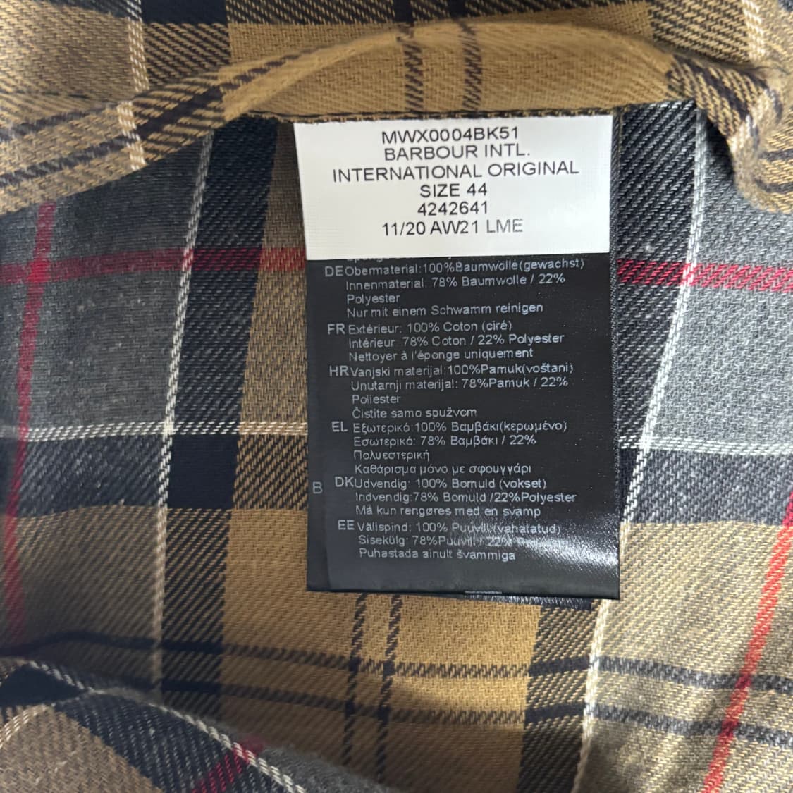 44 바버 인터네셔널 왁싱 자켓 상품이미지6