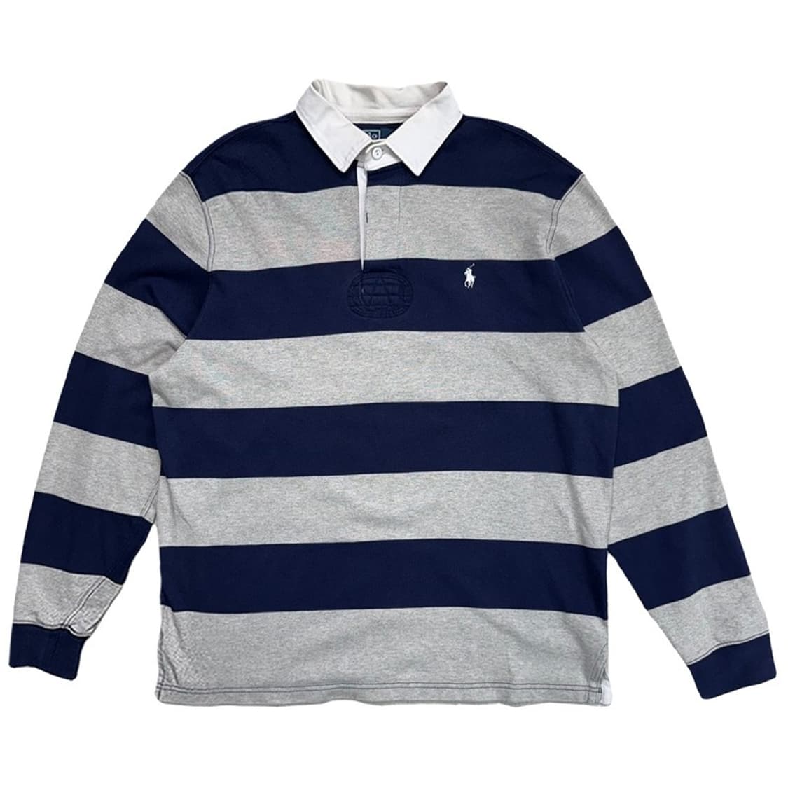 RALPH LAUREN 스트라이프 럭비셔츠 네이비 상품이미지1