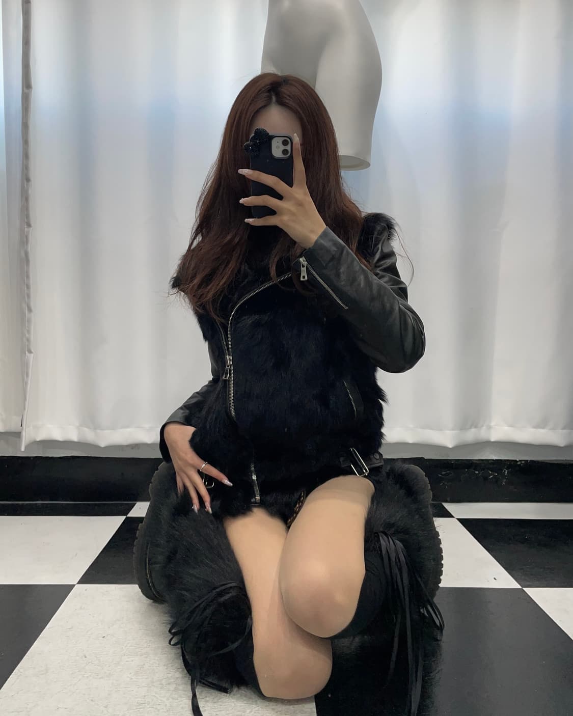 🎸블랙 퍼 레더 자켓🎸 상품이미지4