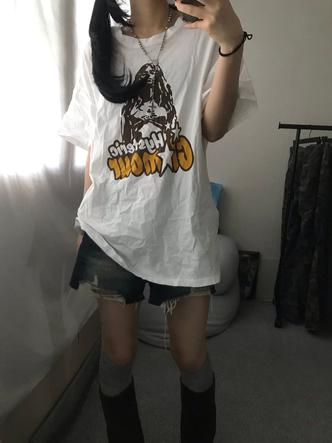 히스테릭글래머 화이트 반팔티셔츠 상품이미지1