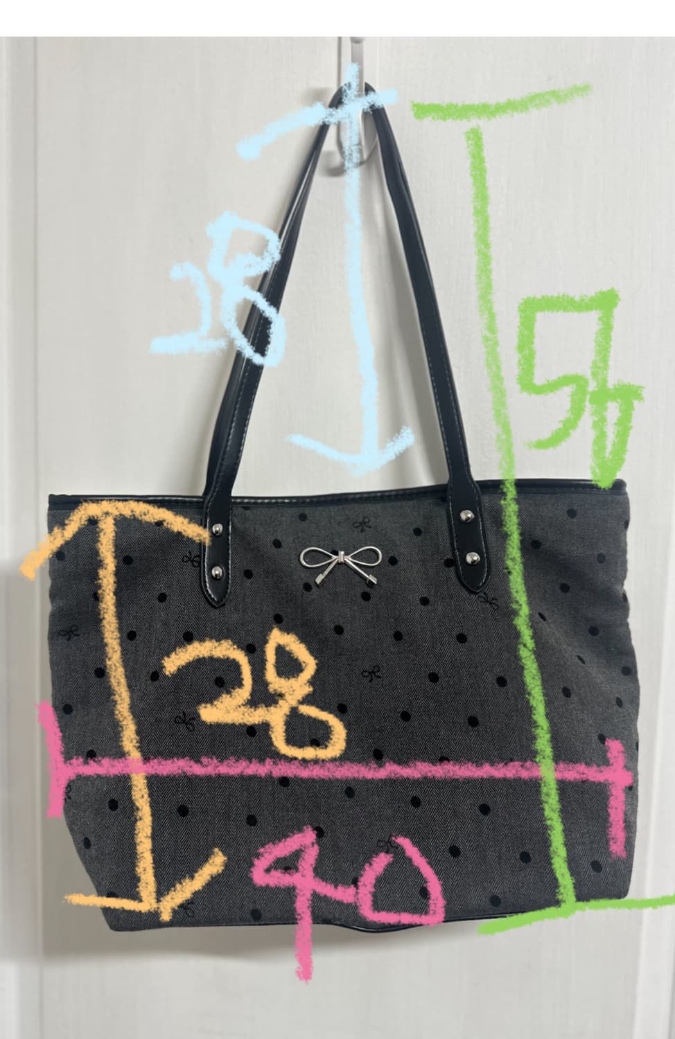 리본&도트무늬 숄더백 도쿄걸 모리걸 상품이미지3