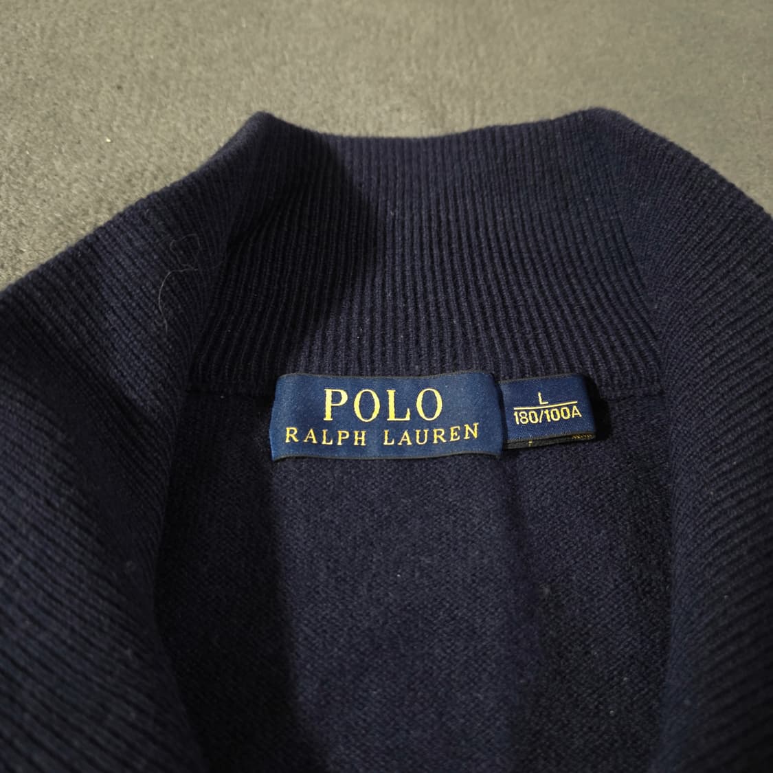 폴로 메리노울 반집업 니트 스웨터 L 다크네이비 상품이미지5