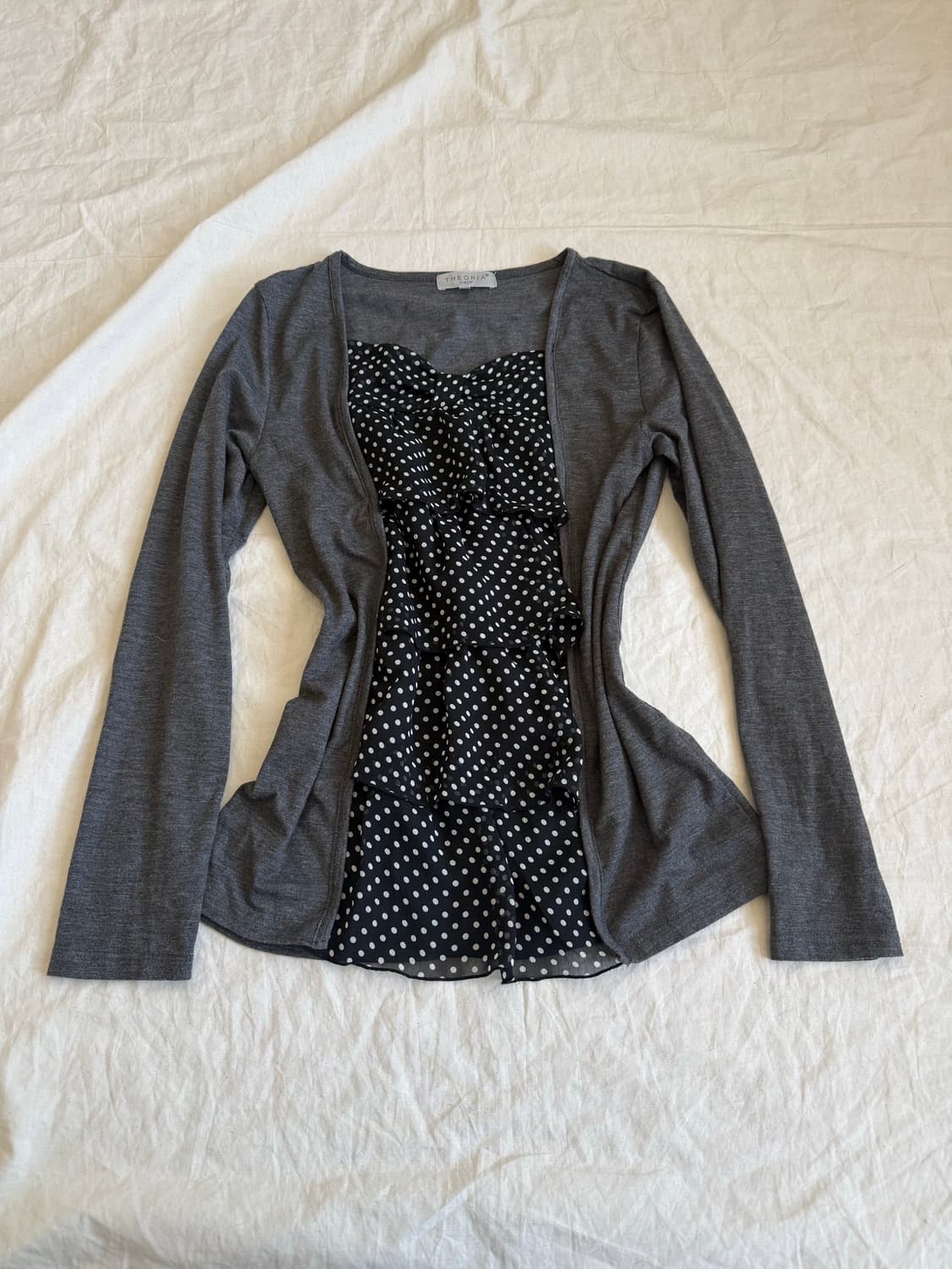 차콜 공겜여주 갸루 러블리 긱시크 블라우스 탑 상품이미지1