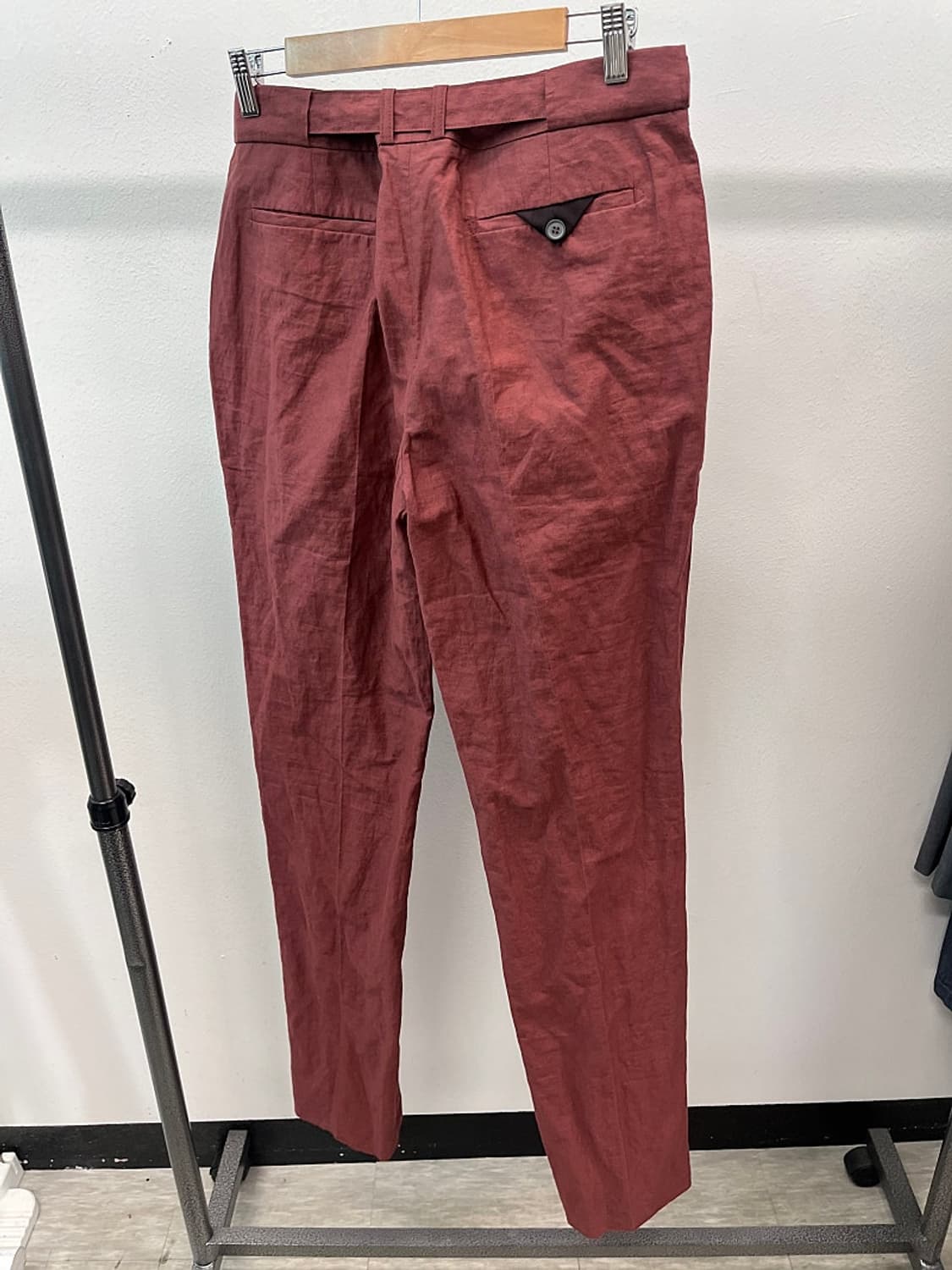 33-34) 랑방 버건디 벨티드 팬츠  상품이미지7