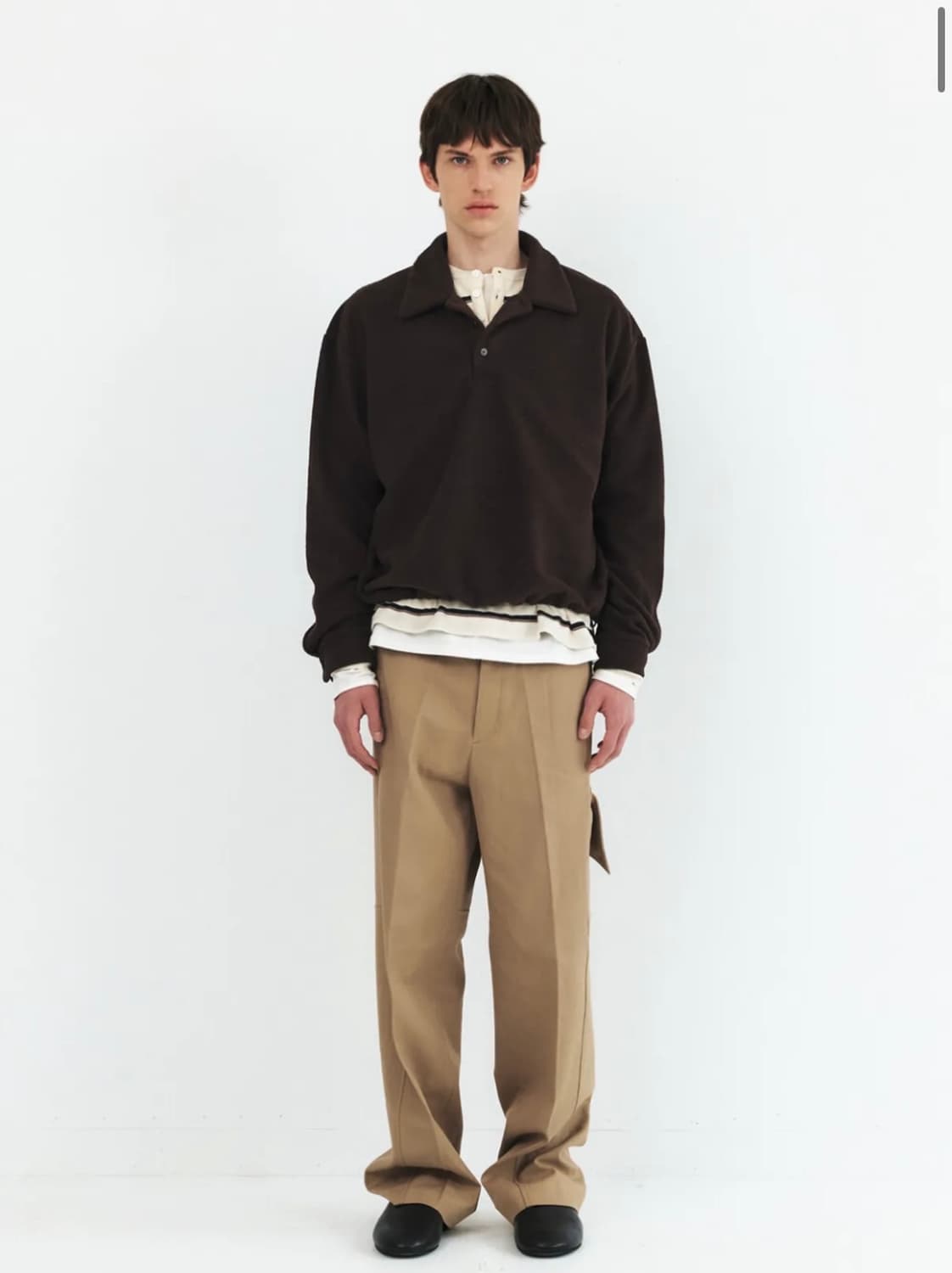 윈더 시어링 폴로 플리스 후리스 fleece 브라운 L 상품이미지2