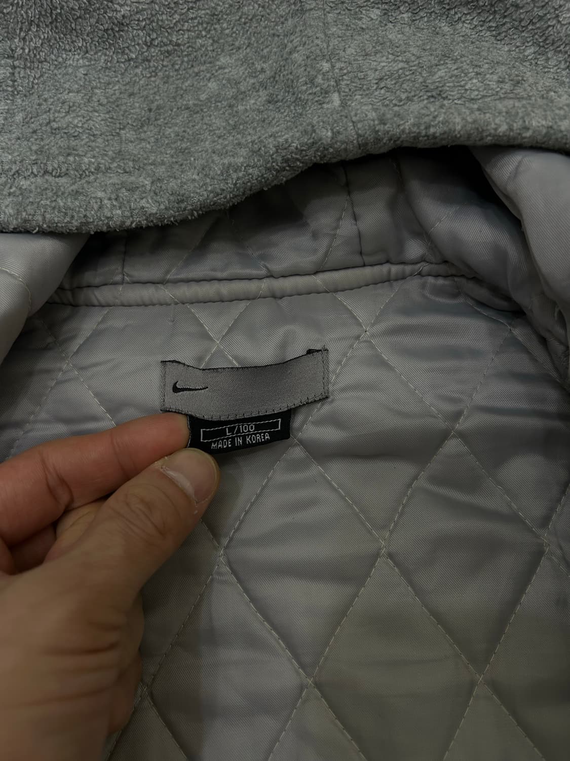 [L]나이키00s 빅로고 플리스 후드자켓/그레이 상품이미지6