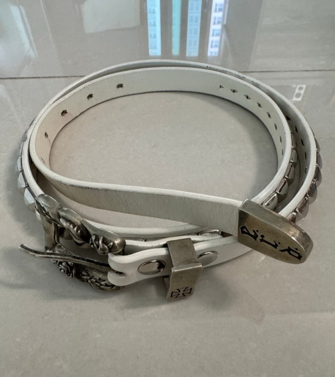 하루만 210) classique cloutée belt white 상품이미지2