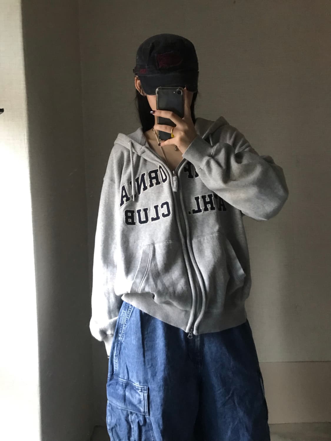 후아유 그레이 오버핏 후드집업 상품이미지4