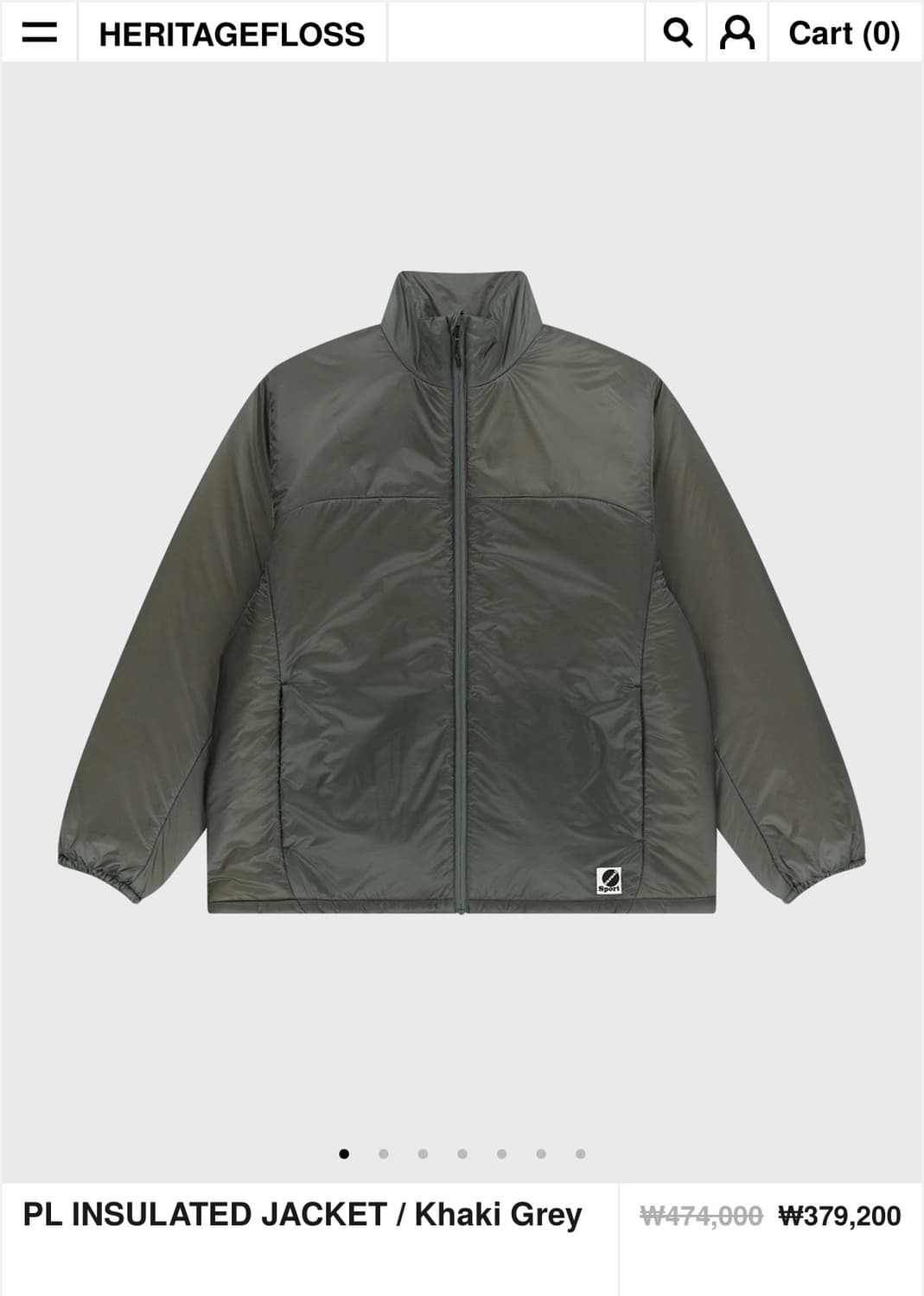 헤리티지플로스 PL INSULATED JACKET / Khaki Grey 상품이미지1