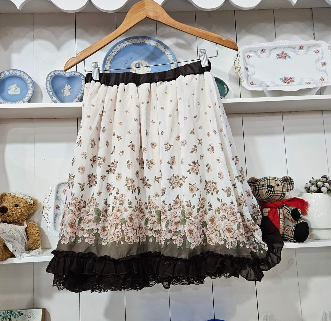 엑시즈팜(Axes Femme) 로즈 플라워 쉬폰 스커트 상품이미지5