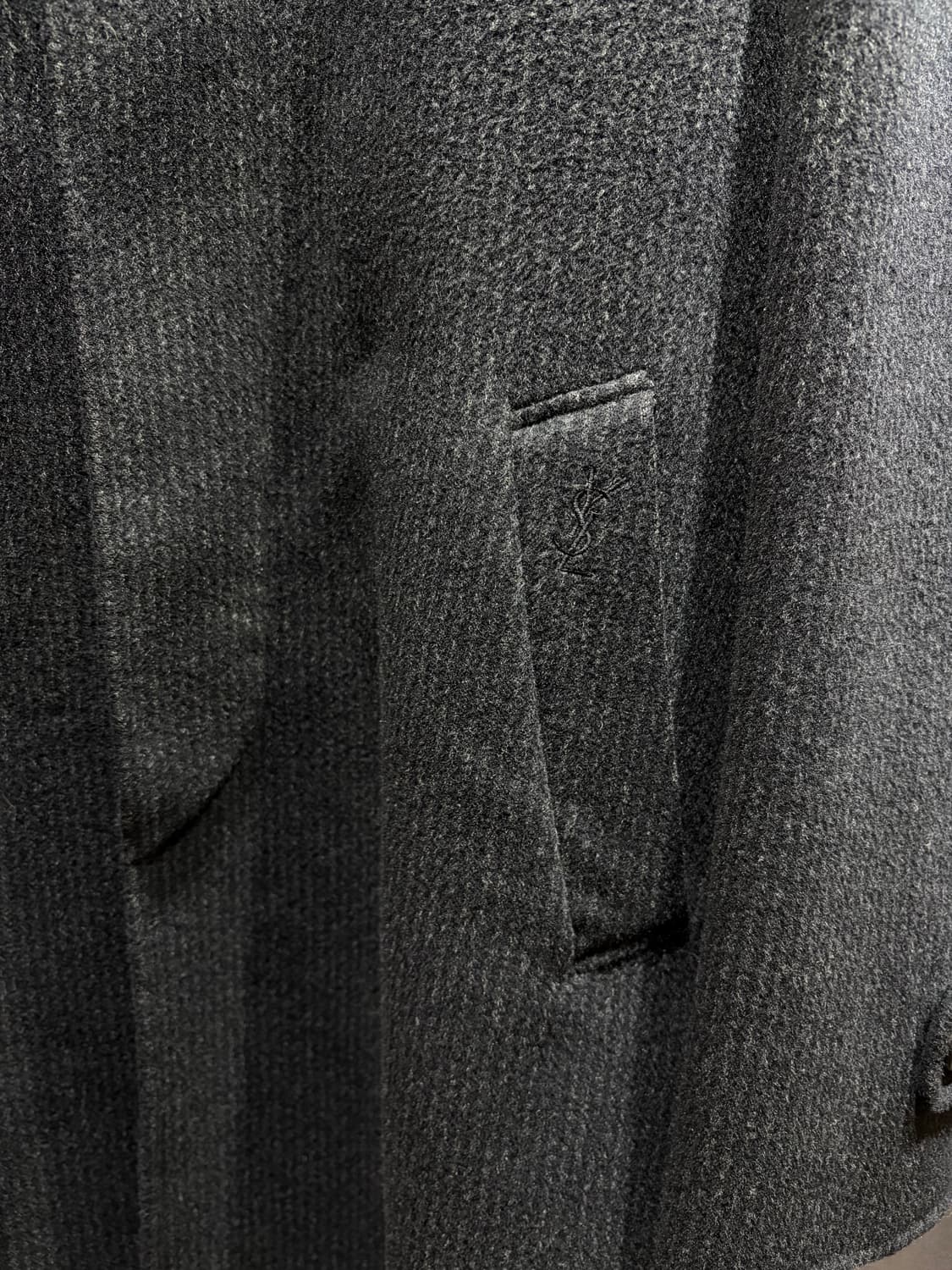 XXL YSL 입생로랑 스트라이프 심볼로고 울 싱글코트 상품이미지5