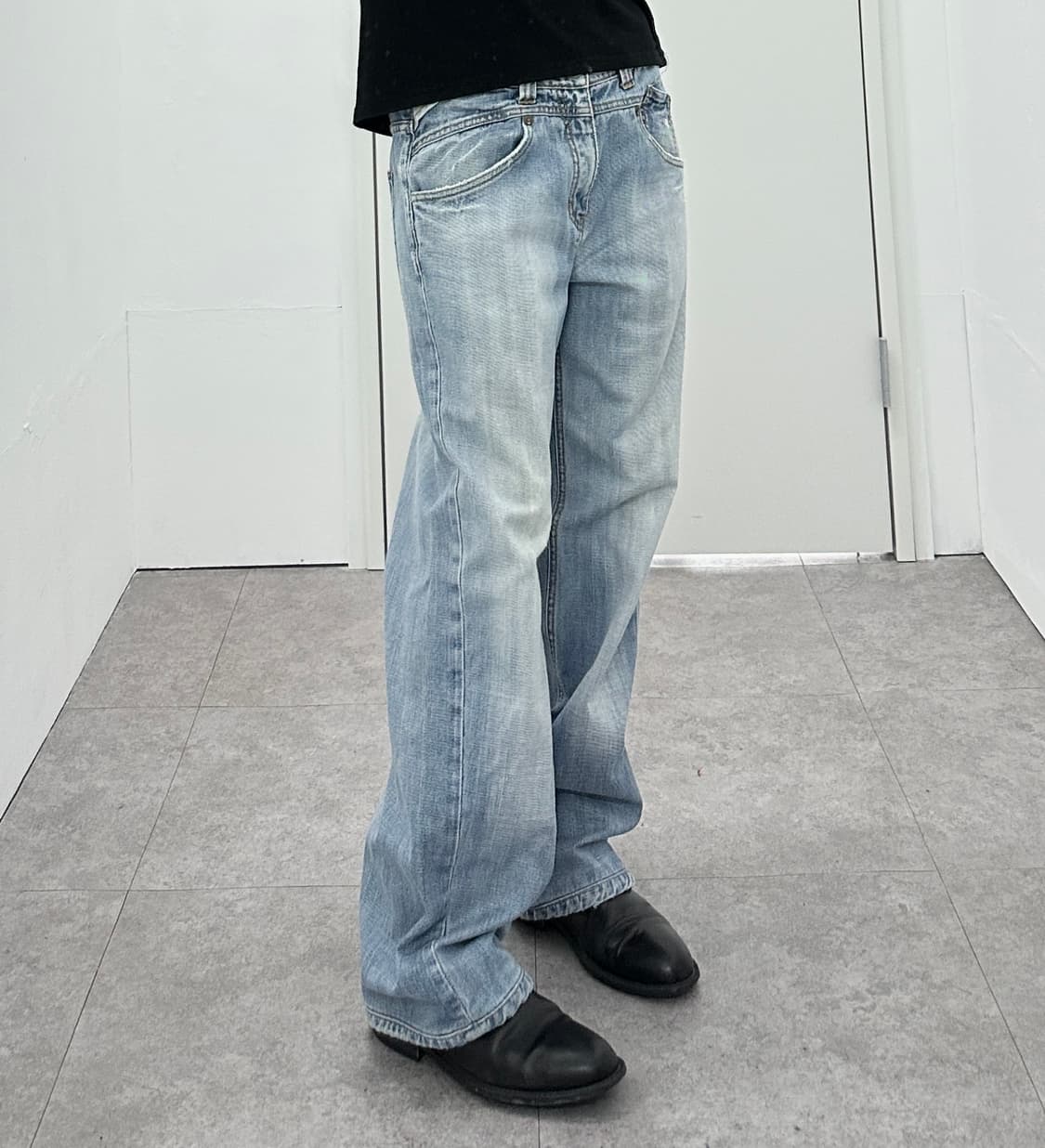 Vintage sagging back patch denim pants  상품이미지1