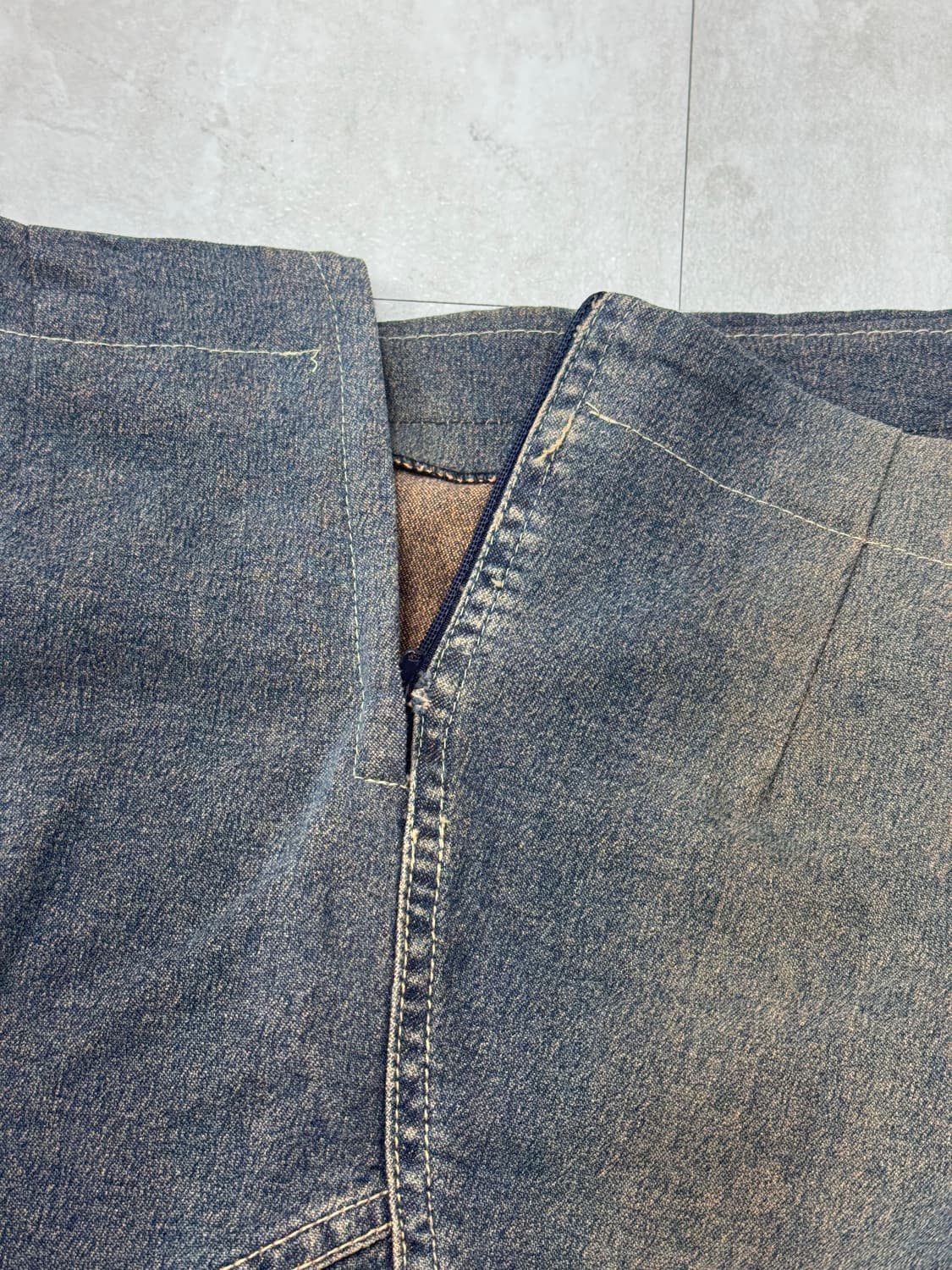 •Japanese vintage 플레어 컷팅 데님 치마  상품이미지4