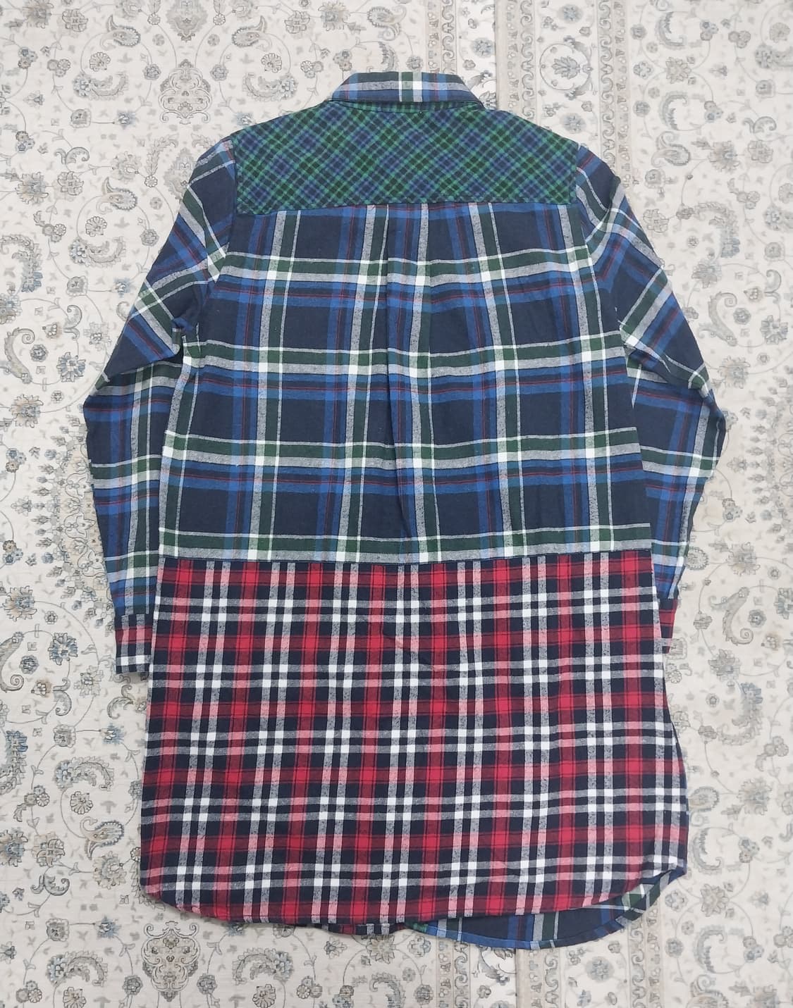 tititicaca 티티카카 패치워크 체크 롱 셔츠 M 상품이미지2