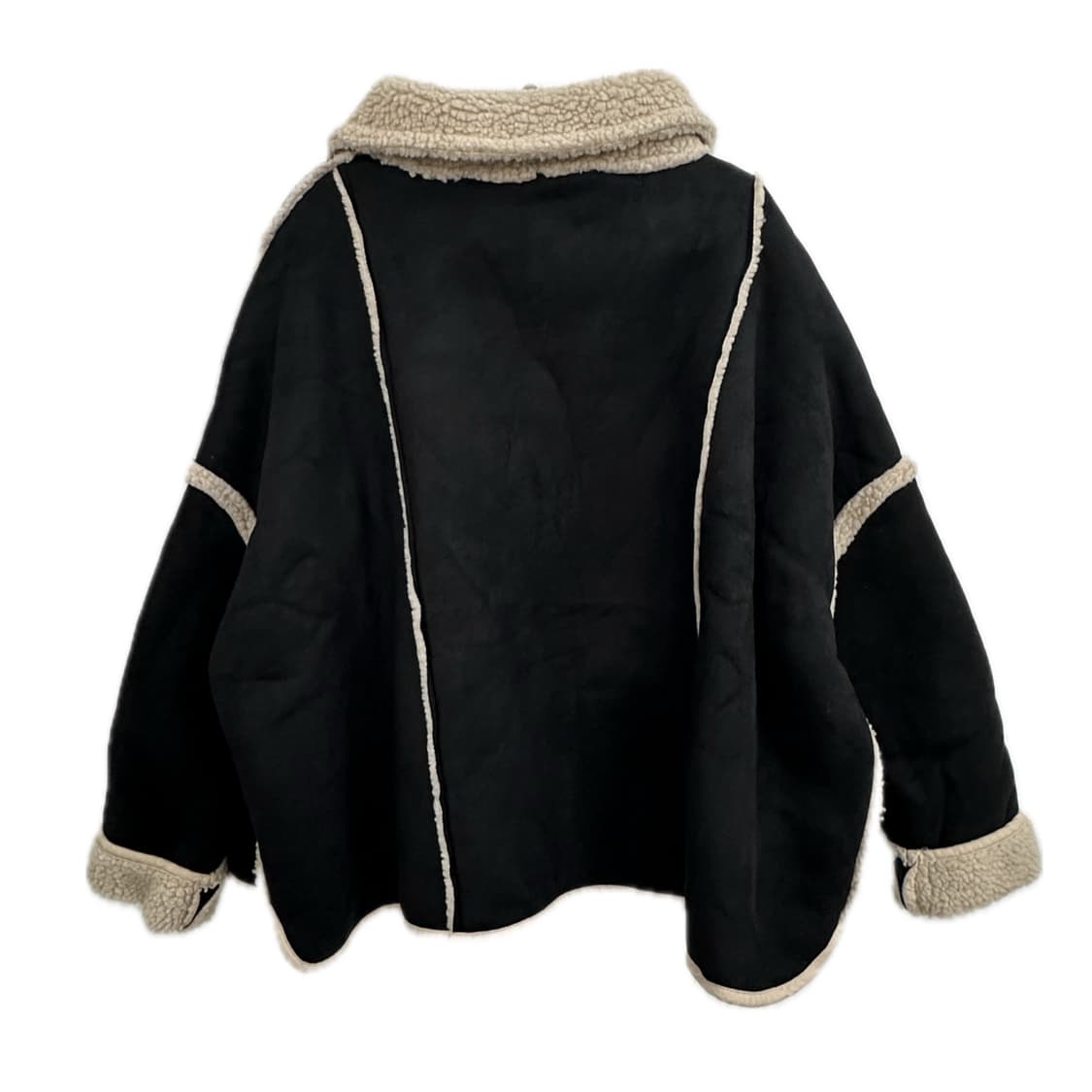 무스탕 양털 폴리스 포인트 오버핏 유니크 스트릿 시크 겨울집업 상품이미지4