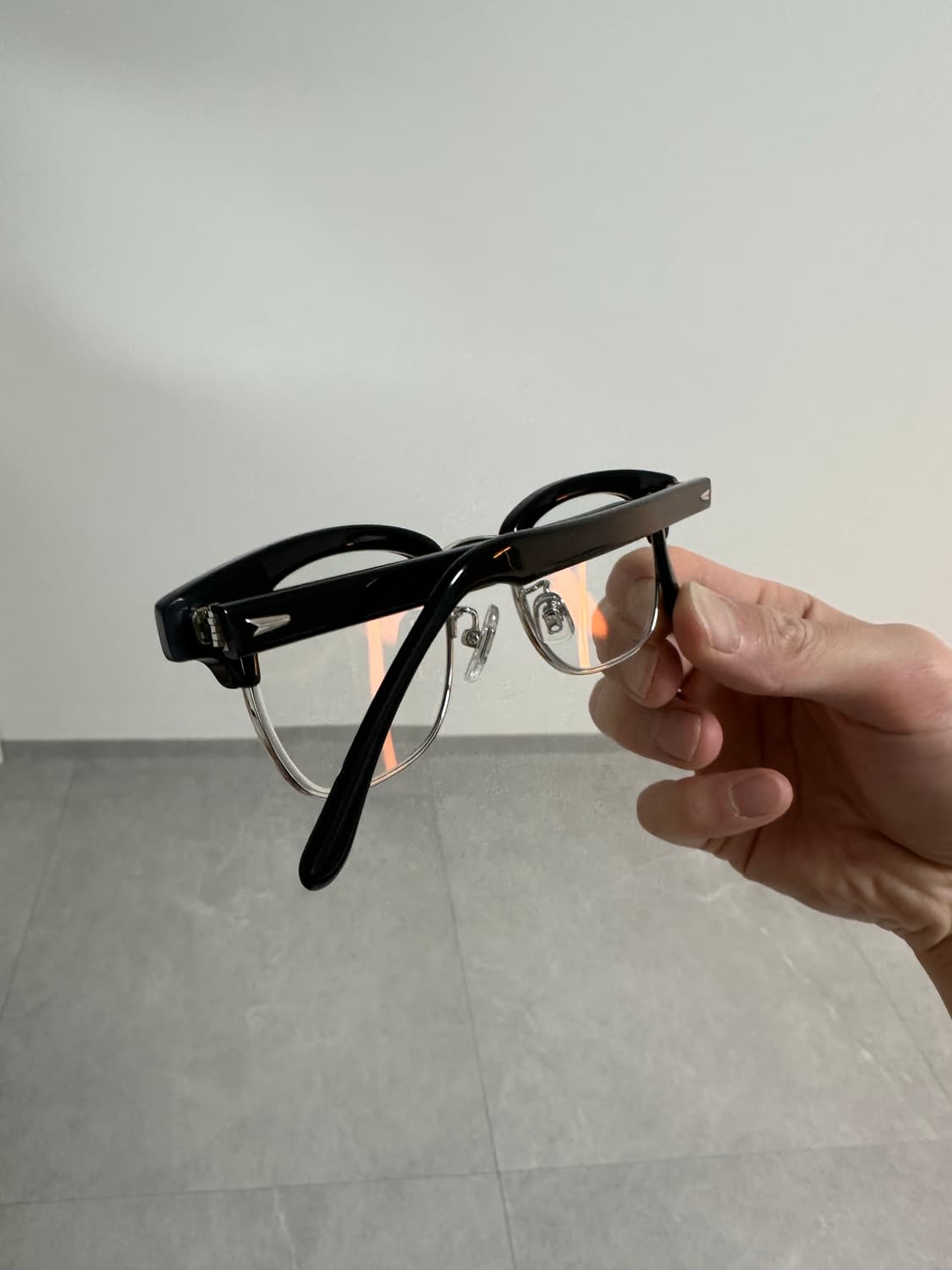 백산안경 린디브로우 블랙/실버 하금테 상품이미지4