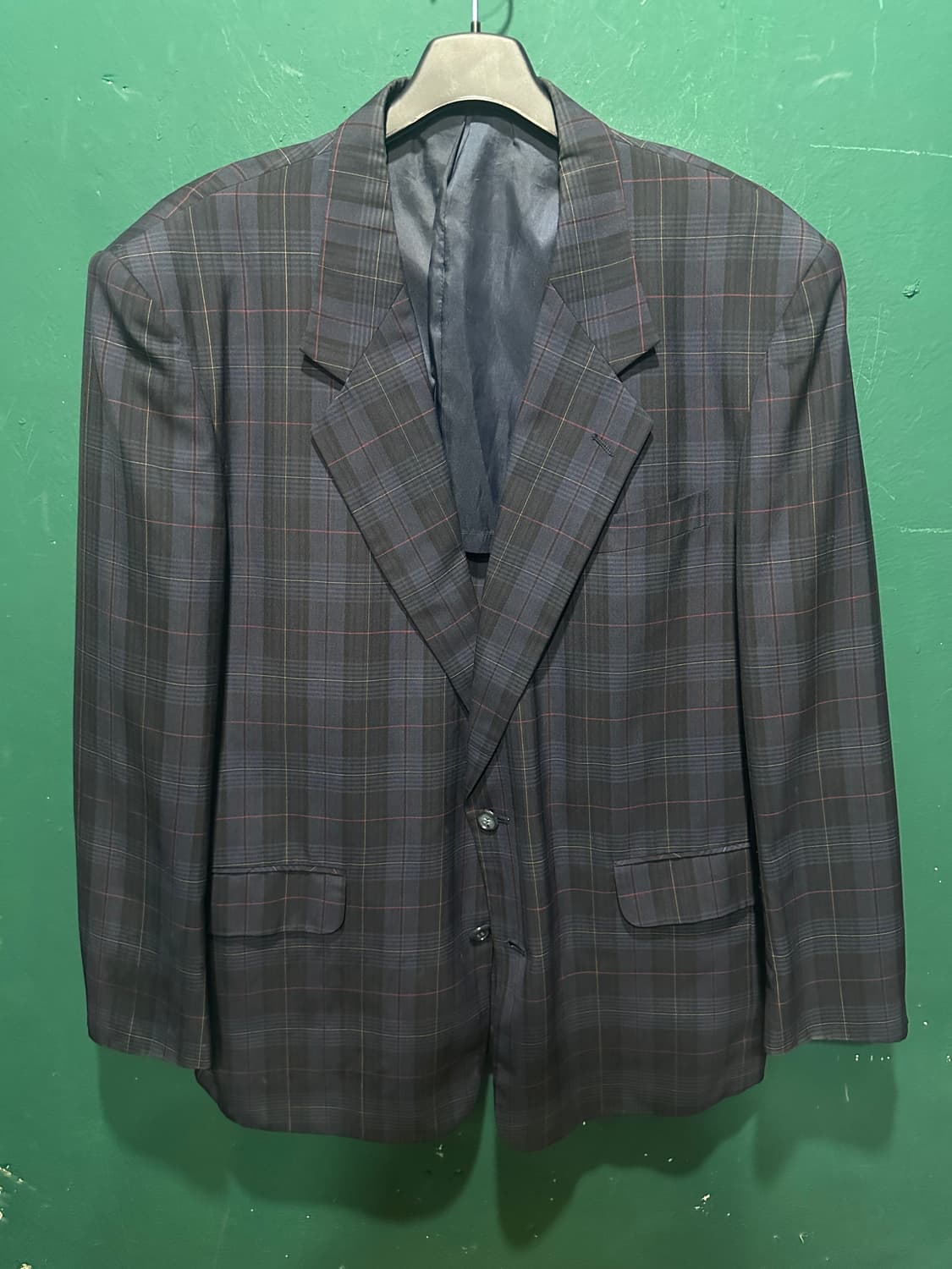 입생로랑 타탄체크 블레이져 네이비 상품이미지1