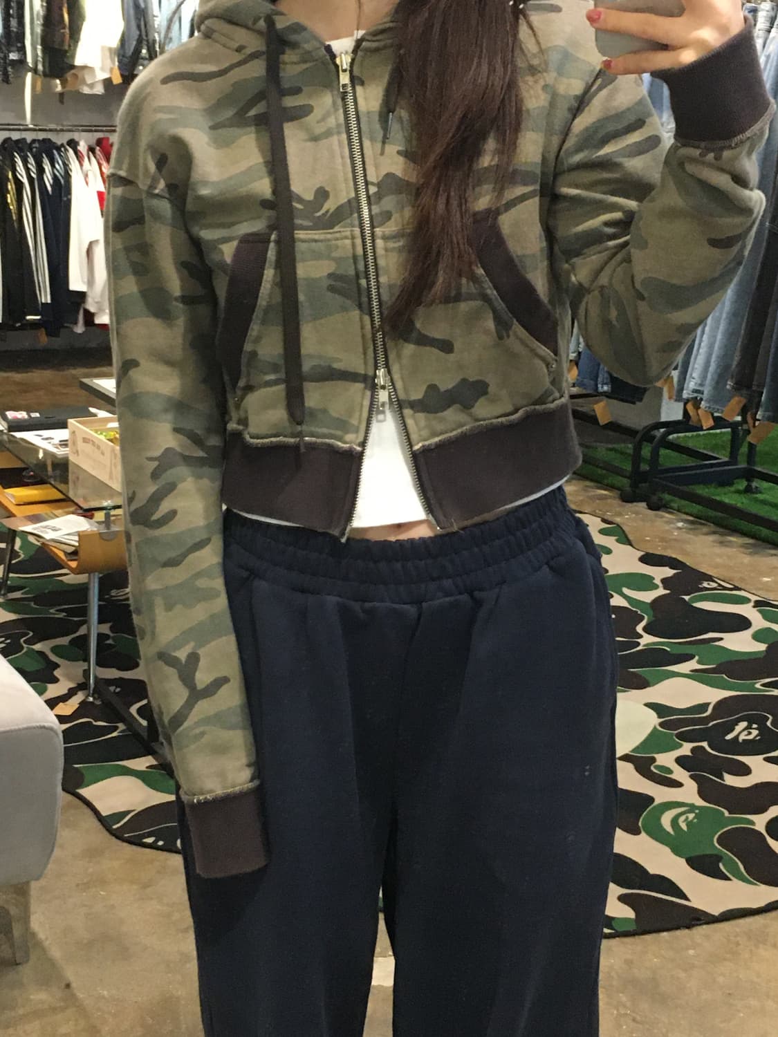 Gila 길라 아카이브 밀리터리 크롭 후드집업 상품이미지4