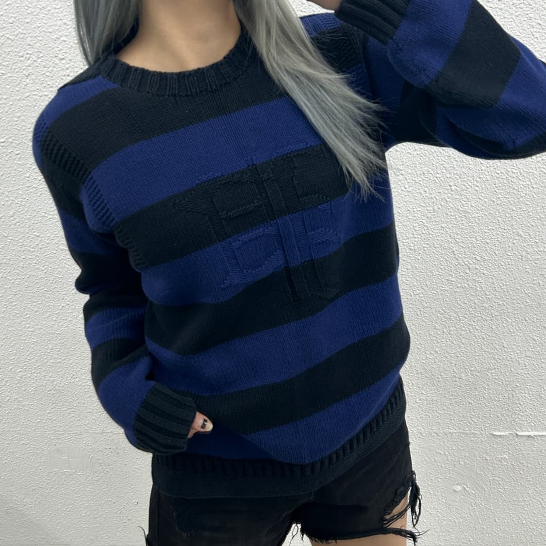 폴로 랄프로렌 네이비 단가라 네이비 니트 M 상품이미지1