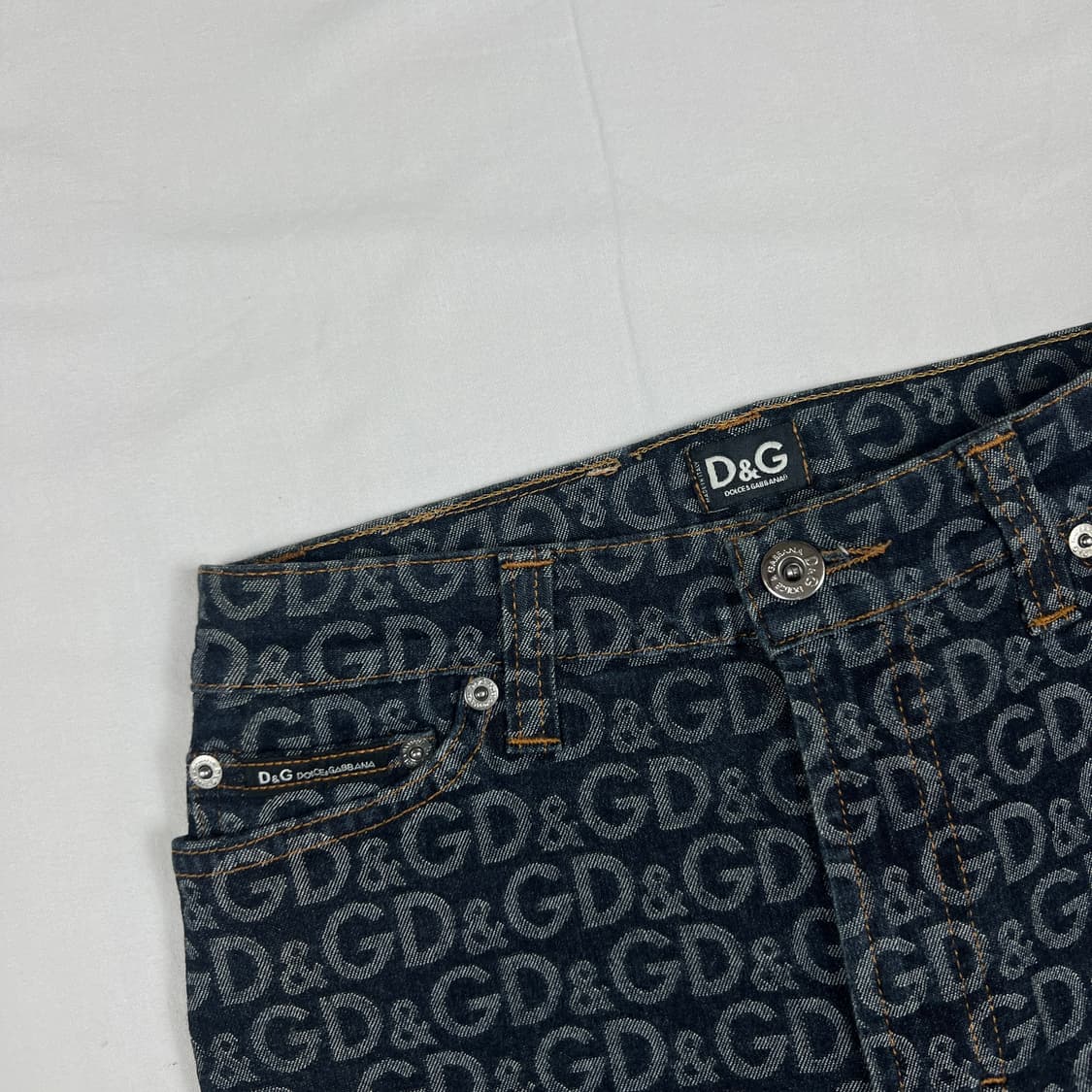 90‘s 돌체앤가바나 dng 자카드 패턴 데님팬츠 바지 상품이미지5