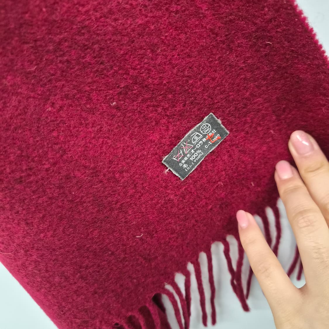 발망 캐시미어 100% 와인색 머플러 상품이미지4