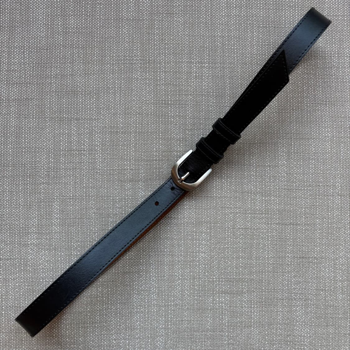 (35-36) ITALY 블랙 레더 다이캐스팅 메탈 버클 벨트 상품이미지3