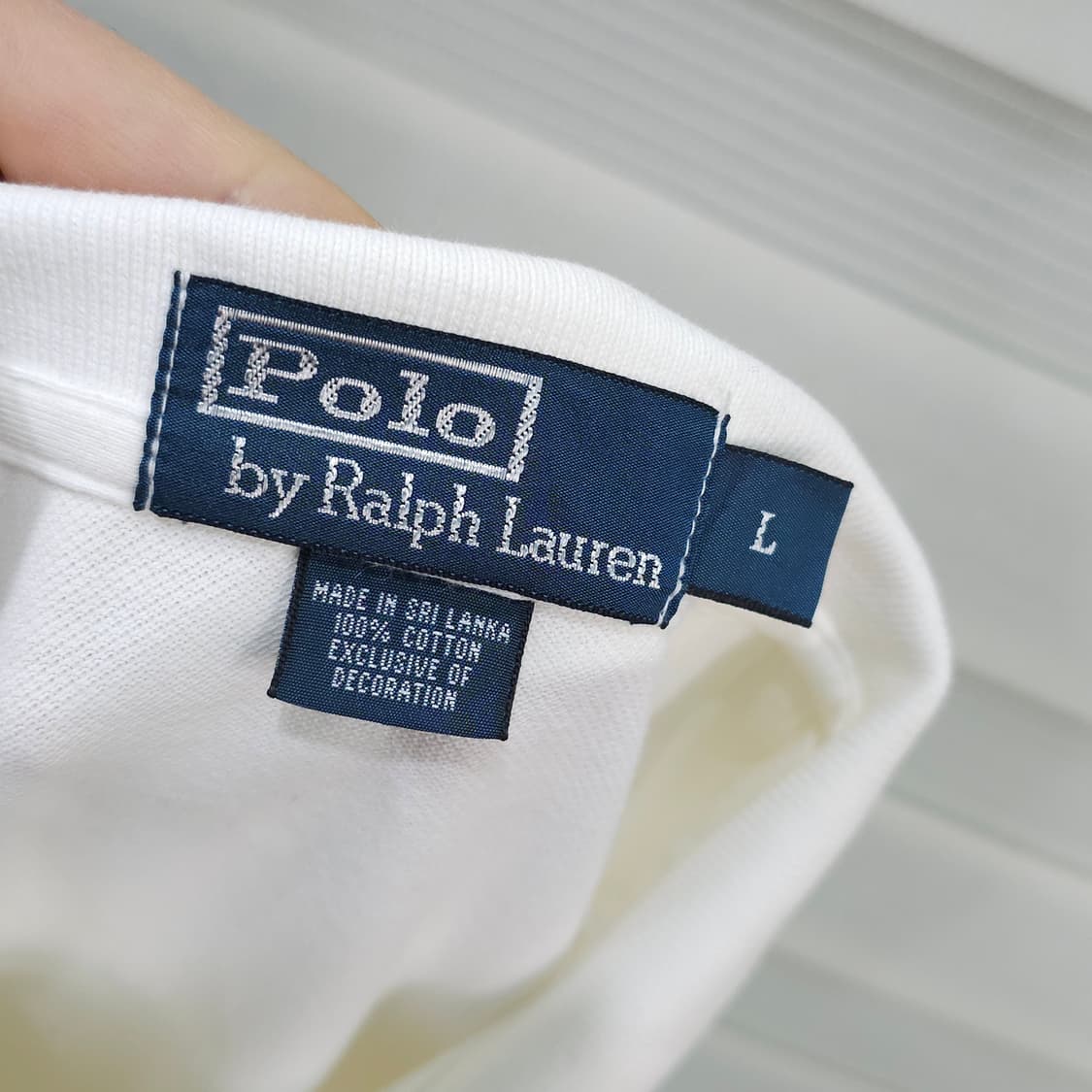폴로 랄프로렌 화이트 반팔 카라티- L 상품이미지7
