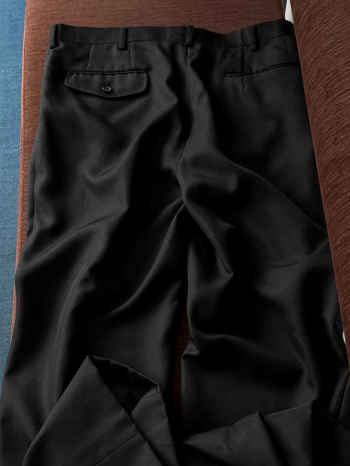Poly twill fabric 2 pleats wide trousers 상품이미지1