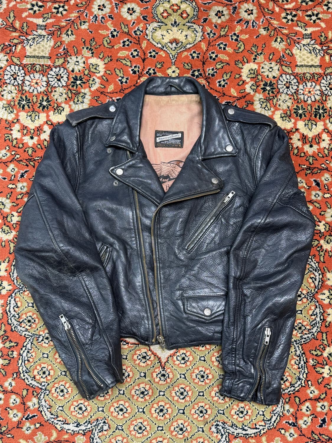 American Basics 빈티지 라이더 자켓 블랙 100 상품이미지1