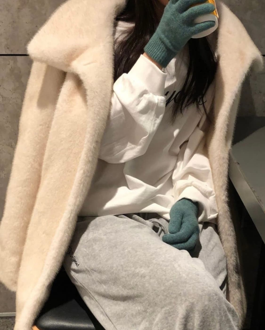 (새상품)파운더스 울먼 하프 퍼 코트 상품이미지7