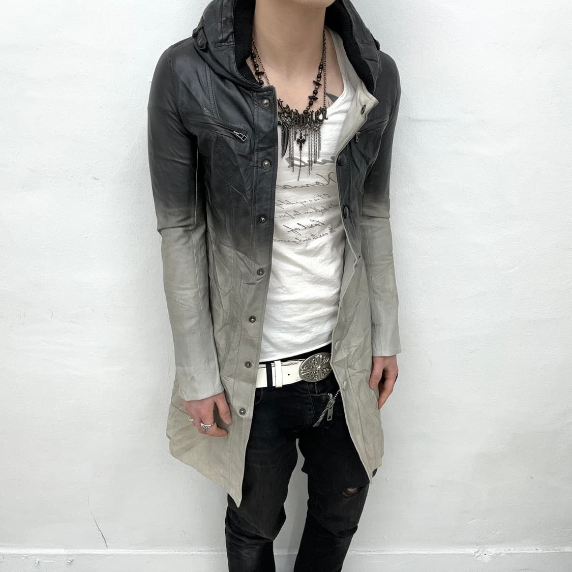 faded Bono long leather jacket 상품이미지2