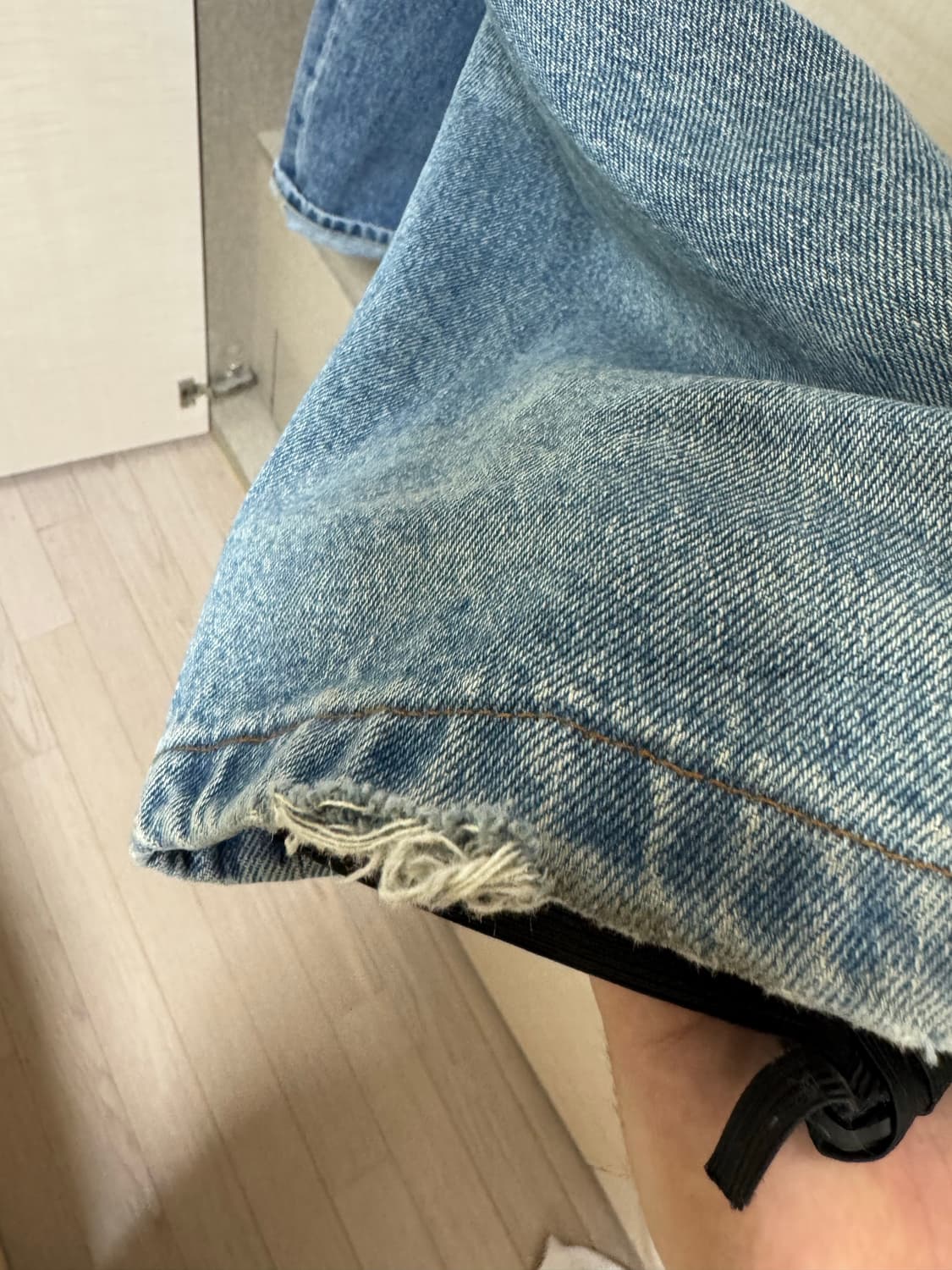 노드 와이드 배기 데님 팬츠 미드 블루 2 상품이미지2
