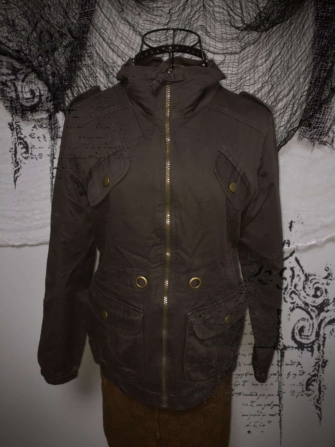 grunge y2k gold button brown jacket 상품이미지1