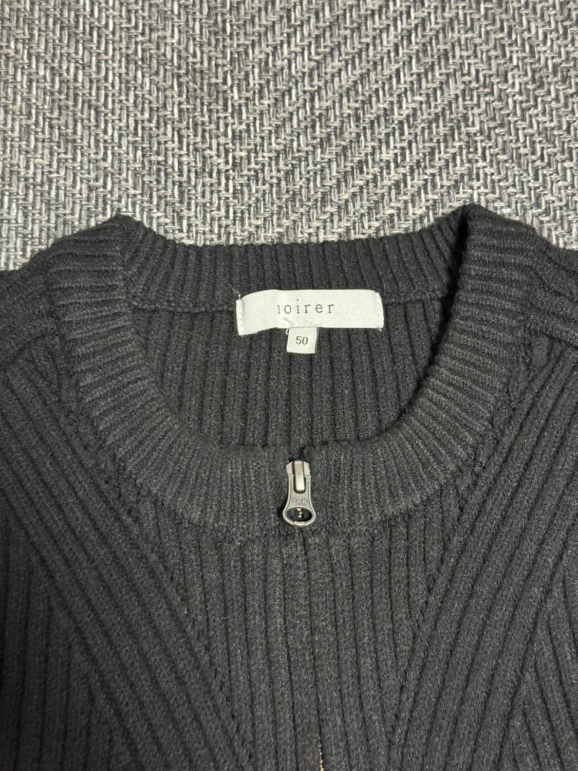 노이어 울 리브드 집업 가디건 50 상품이미지3